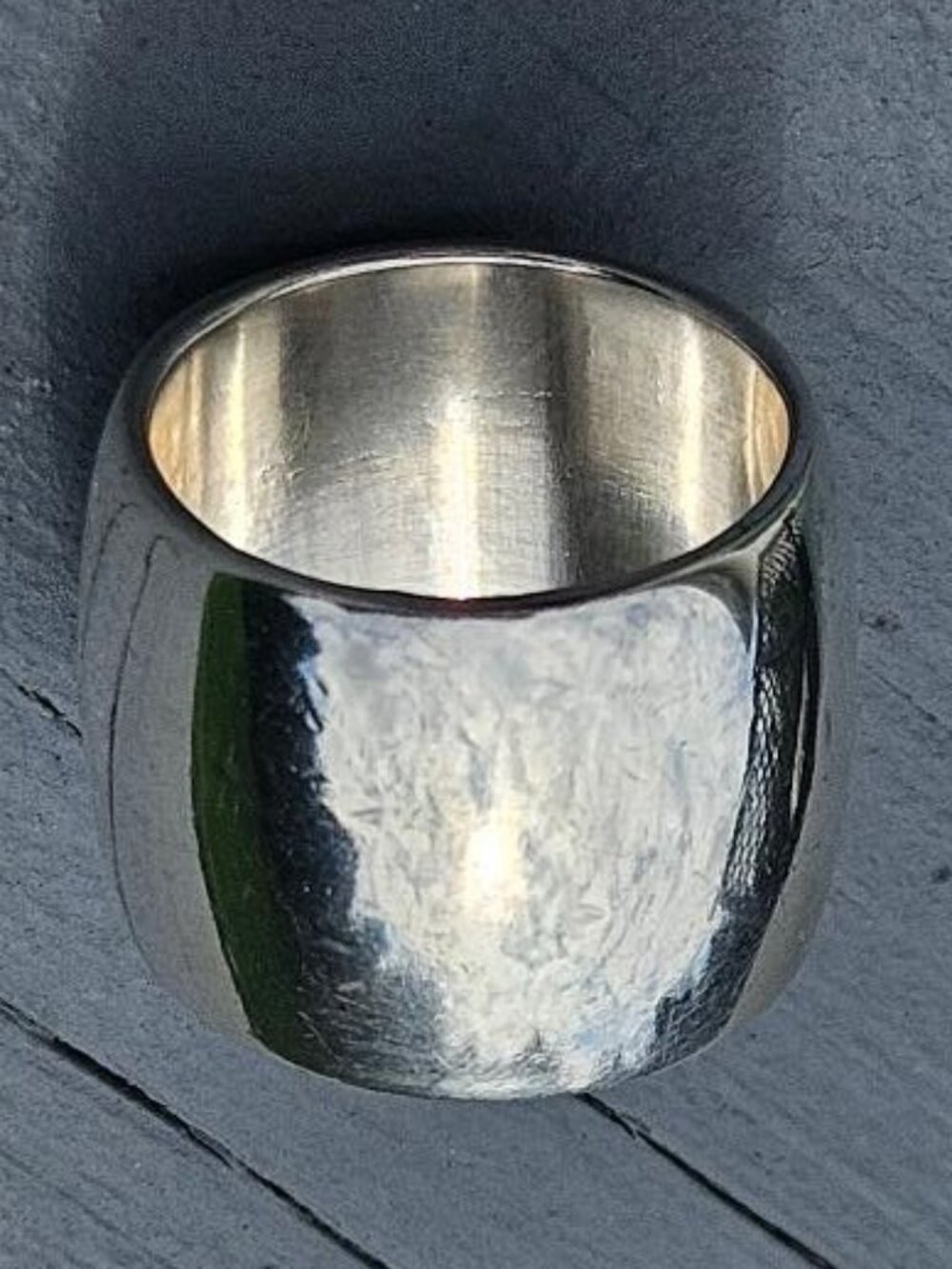 Extra Wide Band Silver Ring